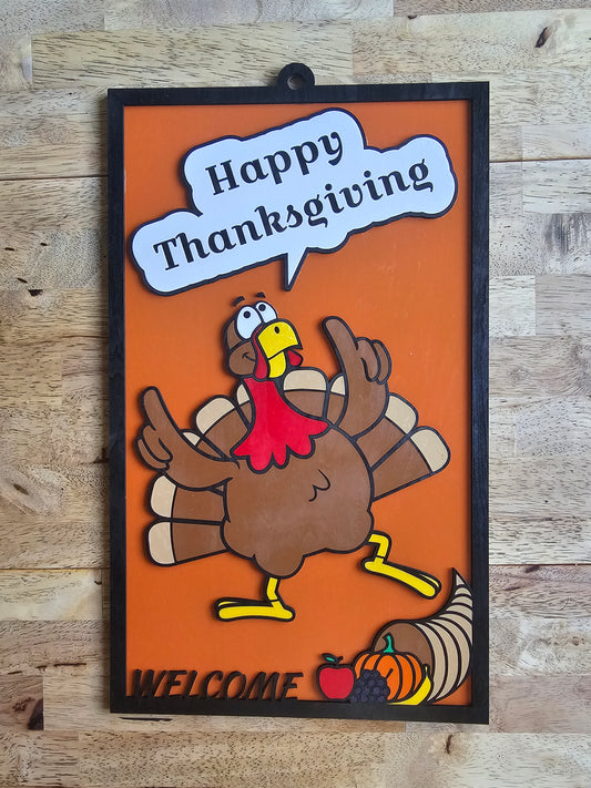 Happy Thanksgiving Door Hanger - Digital Download